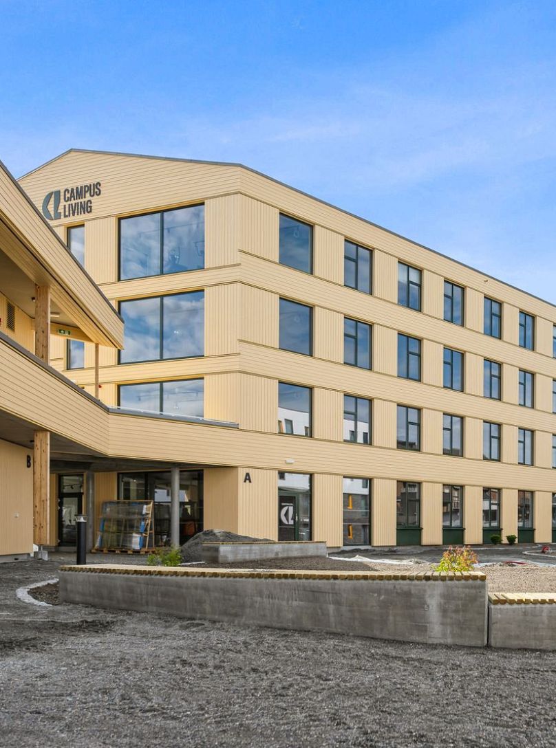 Photografy of the Campus living bulding Studenten in Gjøvik