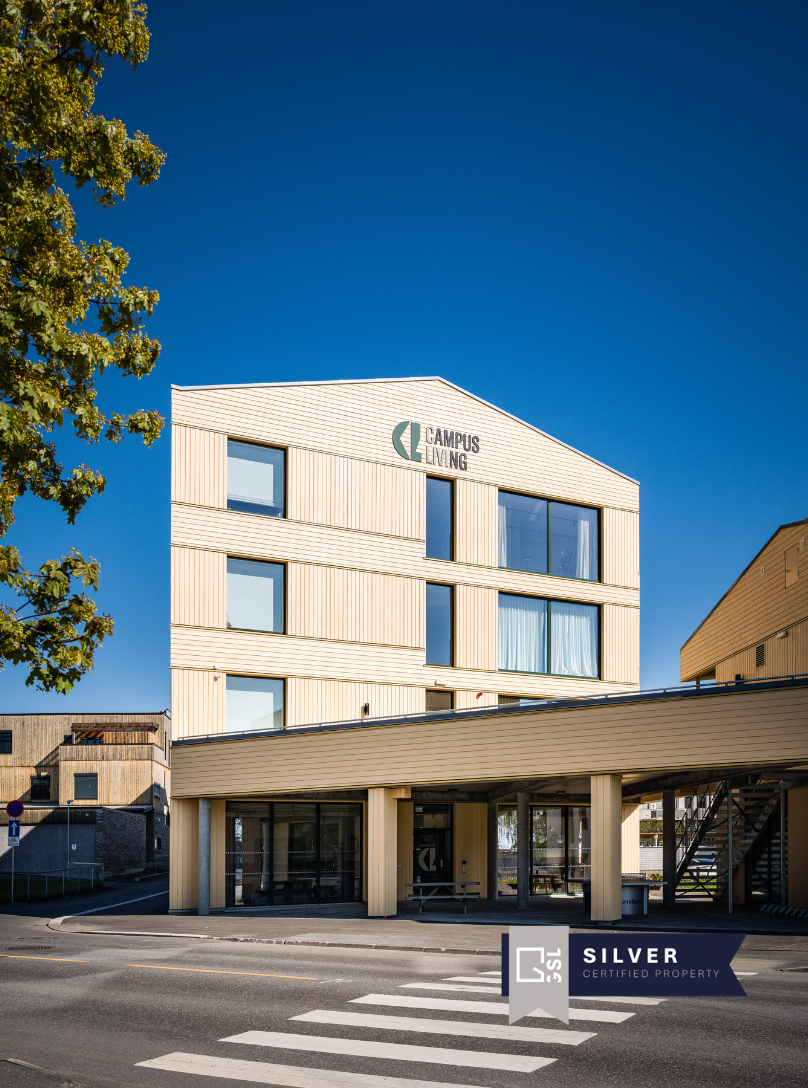 Photografy of the Campus living bulding Studenten in Gjøvik